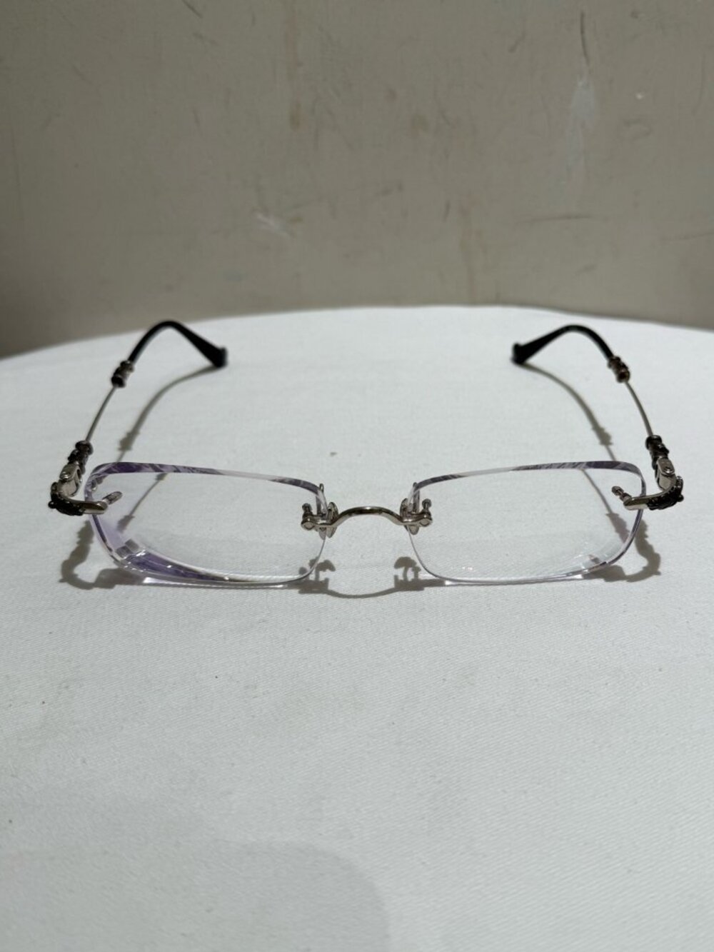 Chrome Hearts Pills 3 Black‑Silver Rimless Eyeglass Frame